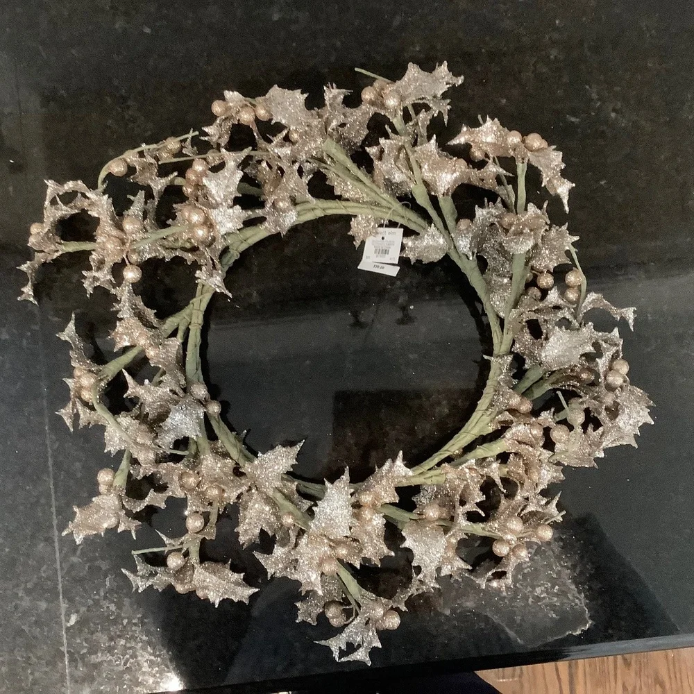 Glitter Holly 15 Inch Artificial Wreath